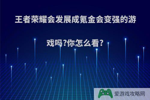 王者荣耀会发展成氪金会变强的游戏吗?你怎么看?