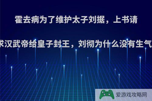 霍去病为了维护太子刘据，上书请求汉武帝给皇子封王，刘彻为什么没有生气?