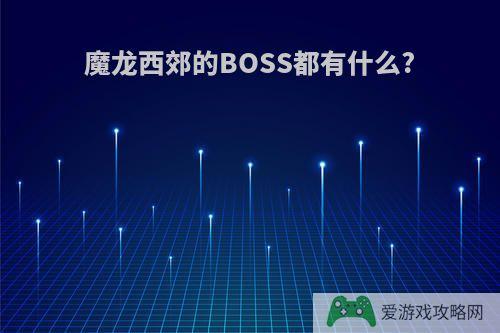 魔龙西郊的BOSS都有什么?