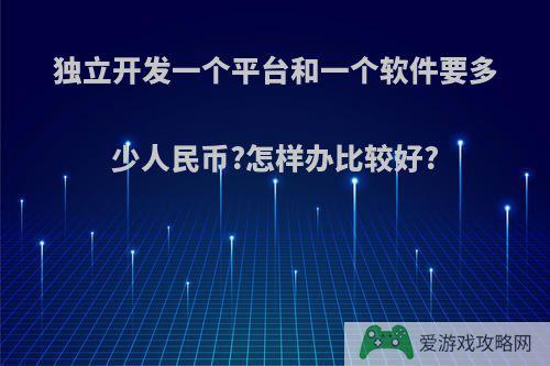 独立开发一个平台和一个软件要多少人民币?怎样办比较好?