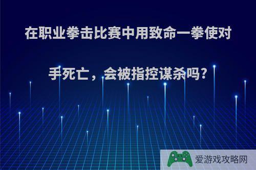 在职业拳击比赛中用致命一拳使对手死亡，会被指控谋杀吗?