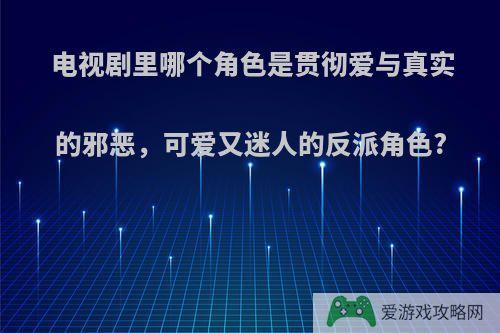 电视剧里哪个角色是贯彻爱与真实的邪恶，可爱又迷人的反派角色?