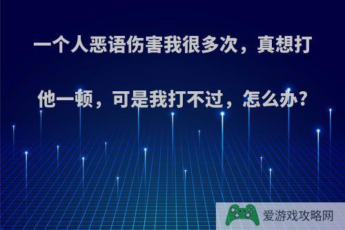 一个人恶语伤害我很多次，真想打他一顿，可是我打不过，怎么办?