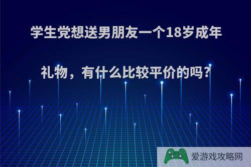 学生党想送男朋友一个18岁成年礼物，有什么比较平价的吗?