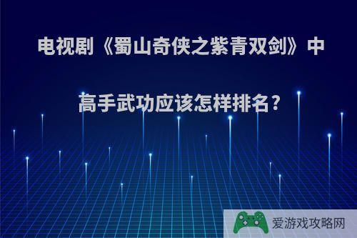 电视剧《蜀山奇侠之紫青双剑》中高手武功应该怎样排名?