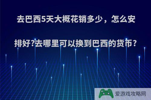 去巴西5天大概花销多少，怎么安排好?去哪里可以换到巴西的货币?