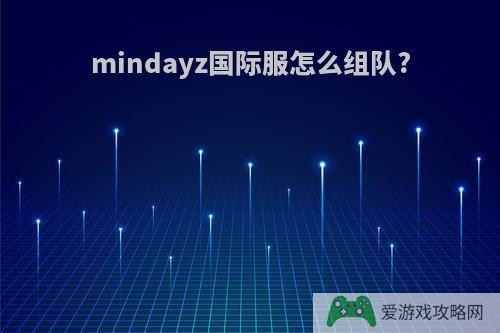 mindayz国际服怎么组队?