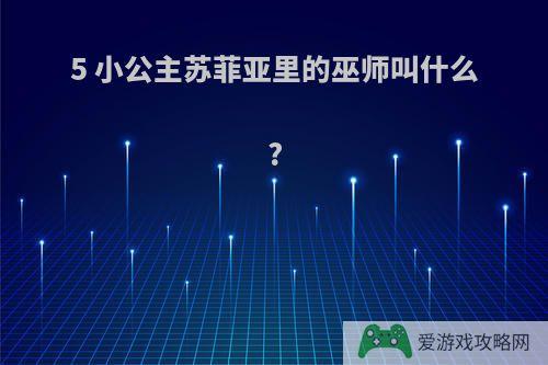 5 小公主苏菲亚里的巫师叫什么?