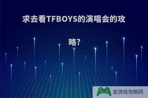 求去看TFBOYS的演唱会的攻略?