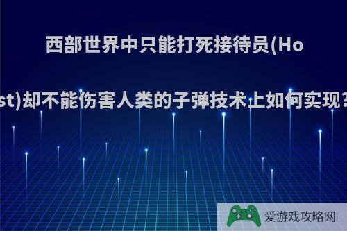 西部世界中只能打死接待员(Host)却不能伤害人类的子弹技术上如何实现?