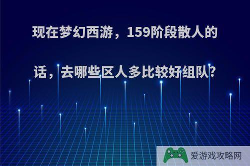 现在梦幻西游，159阶段散人的话，去哪些区人多比较好组队?