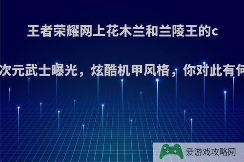 王者荣耀网上花木兰和兰陵王的cp皮肤次元武士曝光，炫酷机甲风格，你对此有何看法?