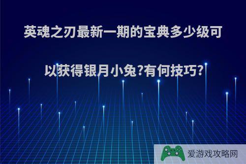 英魂之刃最新一期的宝典多少级可以获得银月小兔?有何技巧?