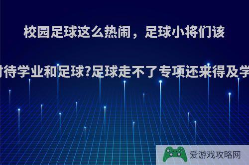 校园足球这么热闹，足球小将们该如何对待学业和足球?足球走不了专项还来得及学习吗?