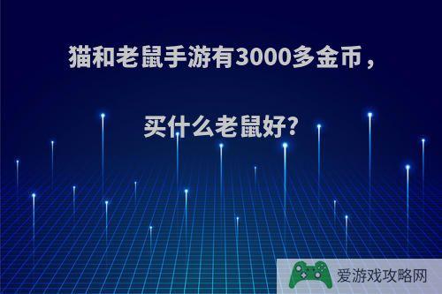 猫和老鼠手游有3000多金币，买什么老鼠好?