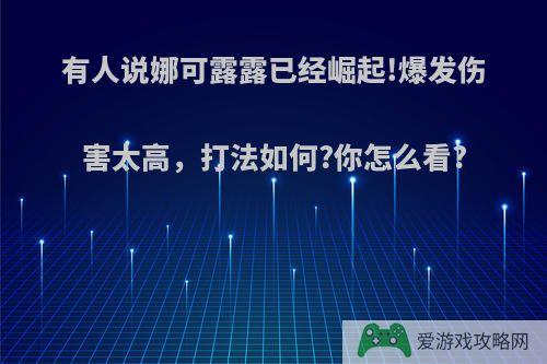 有人说娜可露露已经崛起!爆发伤害太高，打法如何?你怎么看?