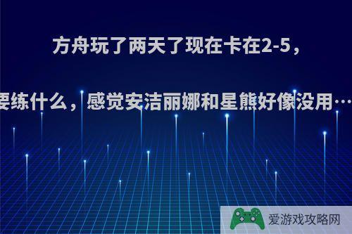 方舟玩了两天了现在卡在2-5，而且不知道要练什么，感觉安洁丽娜和星熊好像没用……该练哪个?