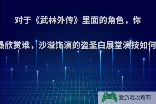 对于《武林外传》里面的角色，你最欣赏谁，沙溢饰演的盗圣白展堂演技如何?