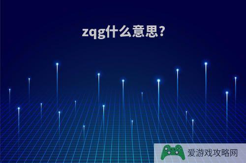 zqg什么意思?