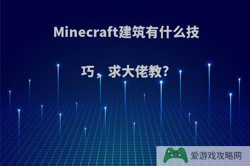 Minecraft建筑有什么技巧，求大佬教?