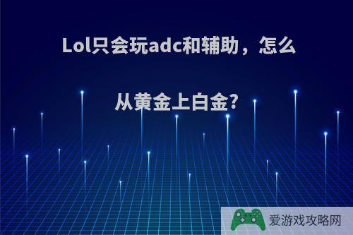 Lol只会玩adc和辅助，怎么从黄金上白金?