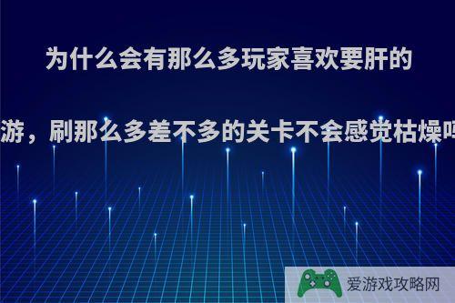 为什么会有那么多玩家喜欢要肝的手游，刷那么多差不多的关卡不会感觉枯燥吗?