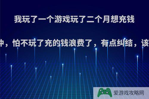 我玩了一个游戏玩了二个月想充钱又不想冲，怕不玩了充的钱浪费了，有点纠结，该怎么办?