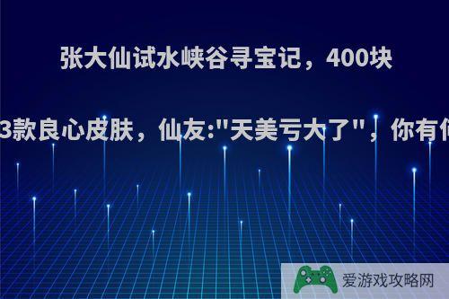 张大仙试水峡谷寻宝记，400块钱开出3款良心皮肤，仙友: