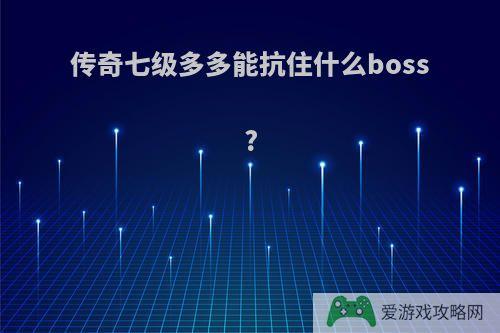 传奇七级多多能抗住什么boss?