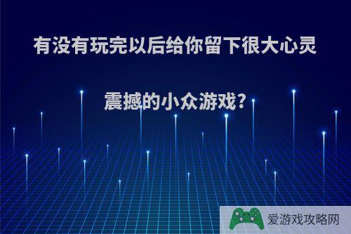 有没有玩完以后给你留下很大心灵震撼的小众游戏?