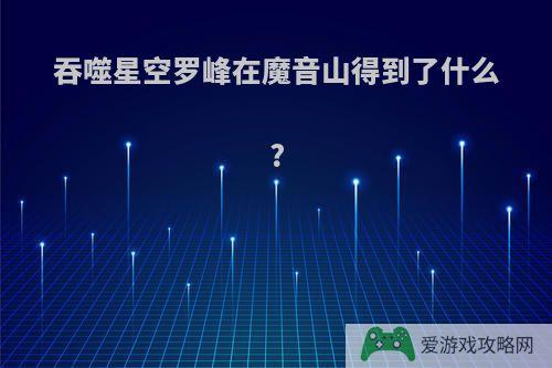 吞噬星空罗峰在魔音山得到了什么?