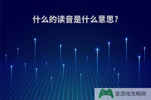 什么的读音是什么意思?