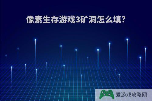 像素生存游戏3矿洞怎么填?