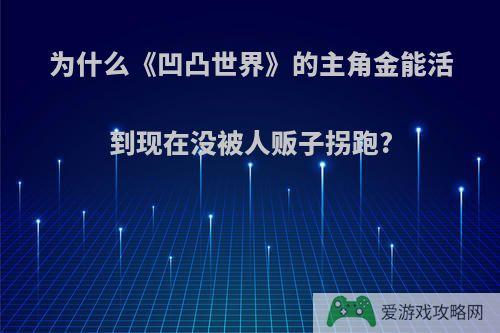 为什么《凹凸世界》的主角金能活到现在没被人贩子拐跑?