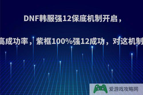 DNF韩服强12保底机制开启，白蓝框提高成功率，紫框100%强12成功，对这机制你期待吗?