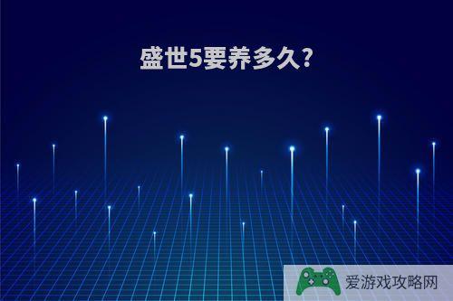 盛世5要养多久?