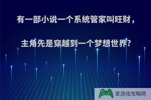 有一部小说一个系统管家叫旺财，主角先是穿越到一个梦想世界?