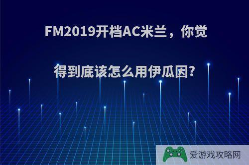 FM2019开档AC米兰，你觉得到底该怎么用伊瓜因?