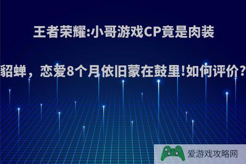 王者荣耀:小哥游戏CP竟是肉装貂蝉，恋爱8个月依旧蒙在鼓里!如何评价?