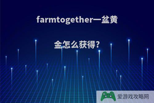 farmtogether一盆黄金怎么获得?