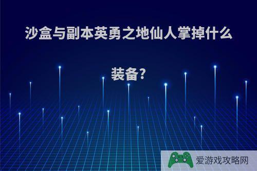 沙盒与副本英勇之地仙人掌掉什么装备?