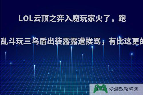 LOL云顶之弈入魔玩家火了，跑去大乱斗玩三鸟盾出装露露遭挨骂，有比这更的吗?