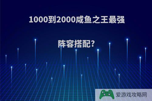 1000到2000咸鱼之王最强阵容搭配?