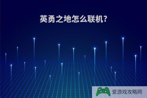 英勇之地怎么联机?