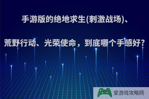 手游版的绝地求生(刺激战场)、荒野行动、光荣使命，到底哪个手感好?