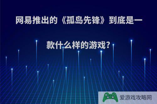 网易推出的《孤岛先锋》到底是一款什么样的游戏?