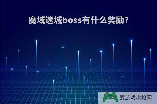 魔域迷城boss有什么奖励?