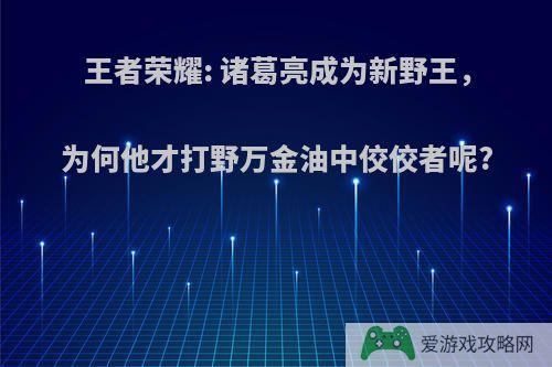 王者荣耀: 诸葛亮成为新野王，为何他才打野万金油中佼佼者呢?