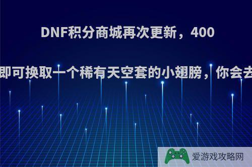 DNF积分商城再次更新，4000积分即可换取一个稀有天空套的小翅膀，你会去换吗?