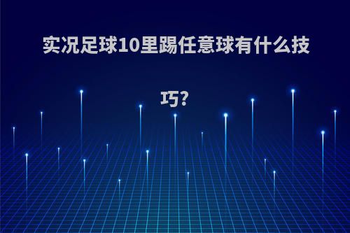 实况足球10里踢任意球有什么技巧?